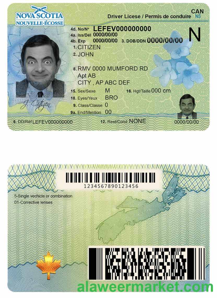 Canada Nova Scotia driving license